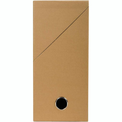 320512 - EXACOMPTA - Ref. 89428E - Kuti transferimi letre me mbështetëse liri - Kurriz 120 mm - Me një vrimë metalike - Format A4 - Përmasat 25.5 x 34 x 12 cm - Ngjyrë Havana - Dorëzohet e montuar