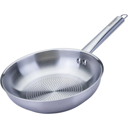 251119 - FACKELMANN Tigan me Dorezë Ovale, Ø 24 cm, Çelik Inox, Rezistent ndaj Nxehtësisë deri në +230 °C, i Përshtatshëm për Lavastovilje