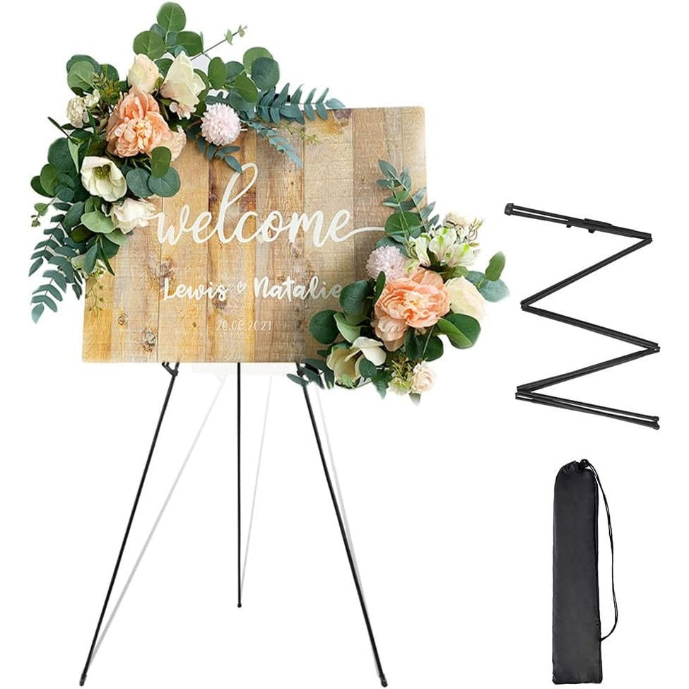 137378 - ARTISTE Standë Trekëmbësh Metalike për Posterë, e Rregullueshme, e Palosshme dhe Portative me lartësi 63 për Dasma, Piktura dhe Shfaqje të Artit