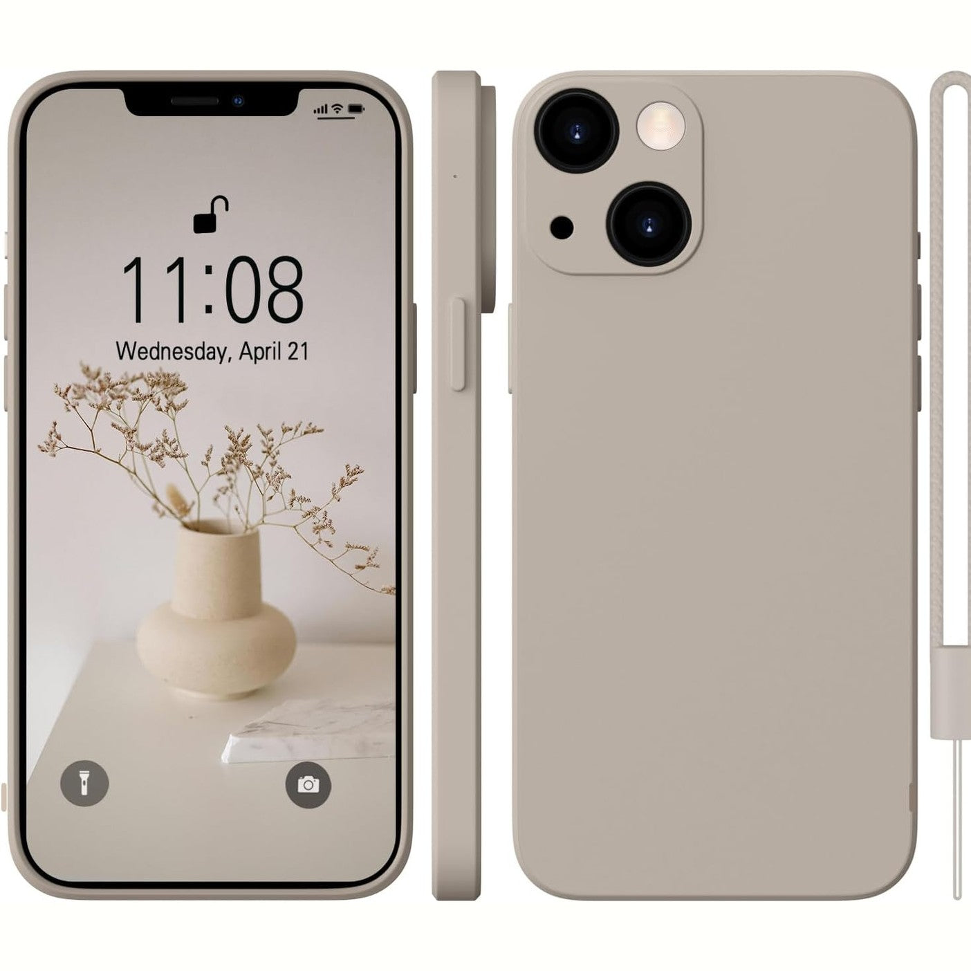 274449 - WXX Mbulesë silikoni për iPhone 13, Mbrojtëse e hollë me mikrofibër, Mbrojtje e plotë nga gërvishtjet, Mbulesë për iPhone 13 6.1'' 2021 Gri Titaniumi