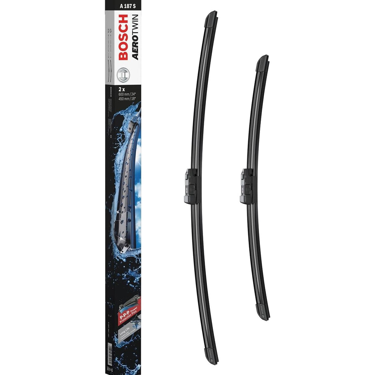 293904 - Bosch Fshirëse të sheshta Aerotwin A187S, Gjatësia: 600 mm/450 mm – 1 palë fshirëse të përparme