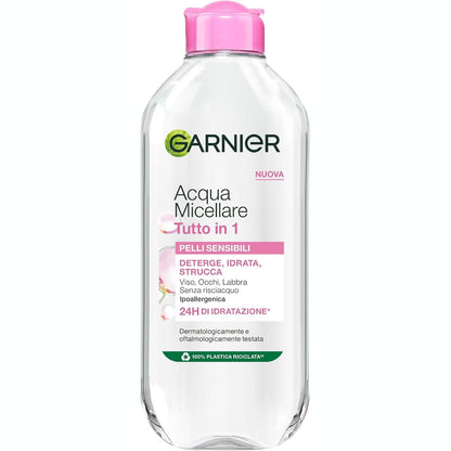 306958 - Garnier SkinActive Ujë Micelar Gjithçka-në-1, Për Lëkurë të Ndjeshme, 400 ml, 100% Heq Grimi, Lëkurë e Pastruar dhe e Hidratuar për 12 Orë, Me Micelele dhe Glicerinë