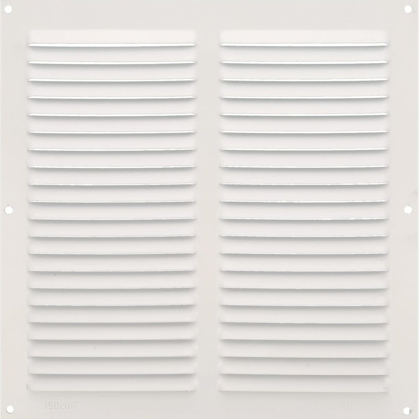 294527 - AMIG - Grilë Katrore Alumini - Përmasat: 250 x 250 mm - Grilë Ventilimi për Daljen e Ajrit - Ngjyra: E Bardhë