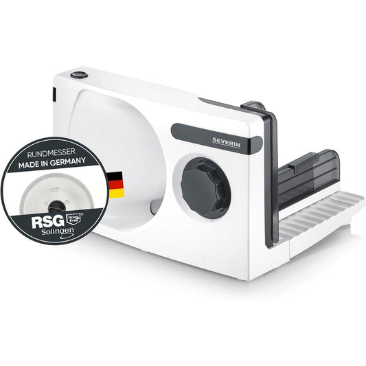162282 - SEVERIN Prerës i Palosshëm, 100W, Motor DC, Trashësi 0-15mm, Teh Solingen i Lëvizshëm RSG, Çelës Sigurie, 10.1x20.2x33.1cm, E Bardhë/E Zezë - Modeli AS 3912