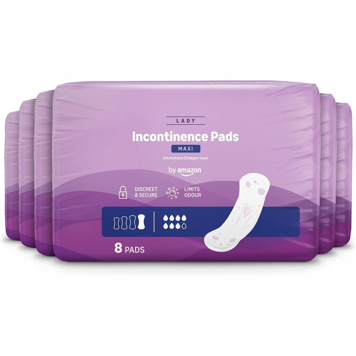 298454 - AMAZON Incontence Pads Maxi, Pa aromë, 6 pako me nga 8 (48 peceta)