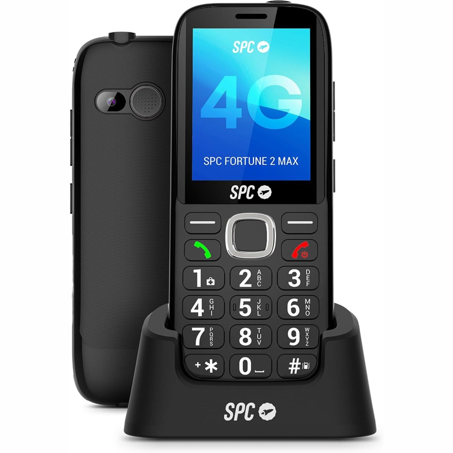 292570 - SPC Fortune 2 Max – Telefon 4G për të Moshuar, Ekran XL 2.4 inç, Zilja 104 dB, Jetëgjatësia e baterisë deri në 7 ditë