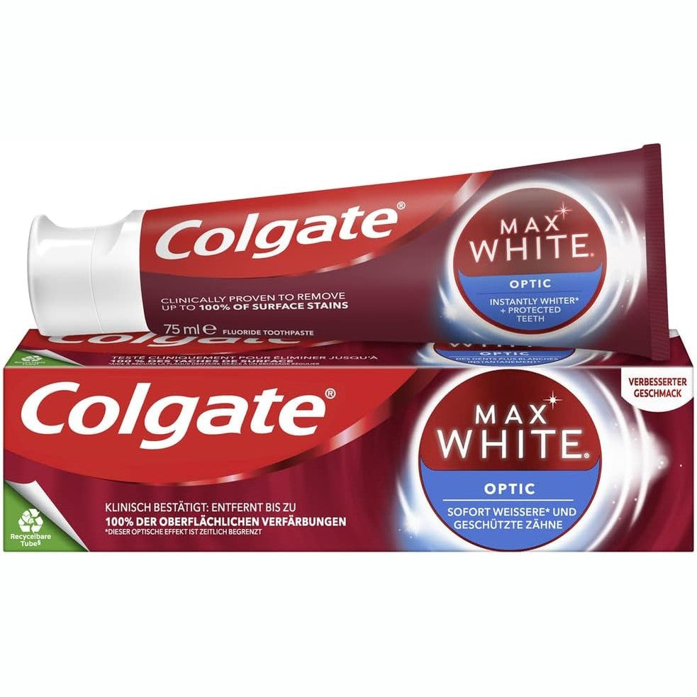 304017 - COLGATE Pastë dhëmbësh Max White Optic, 75 ml, heq deri në 100% të njollave sipërfaqësore