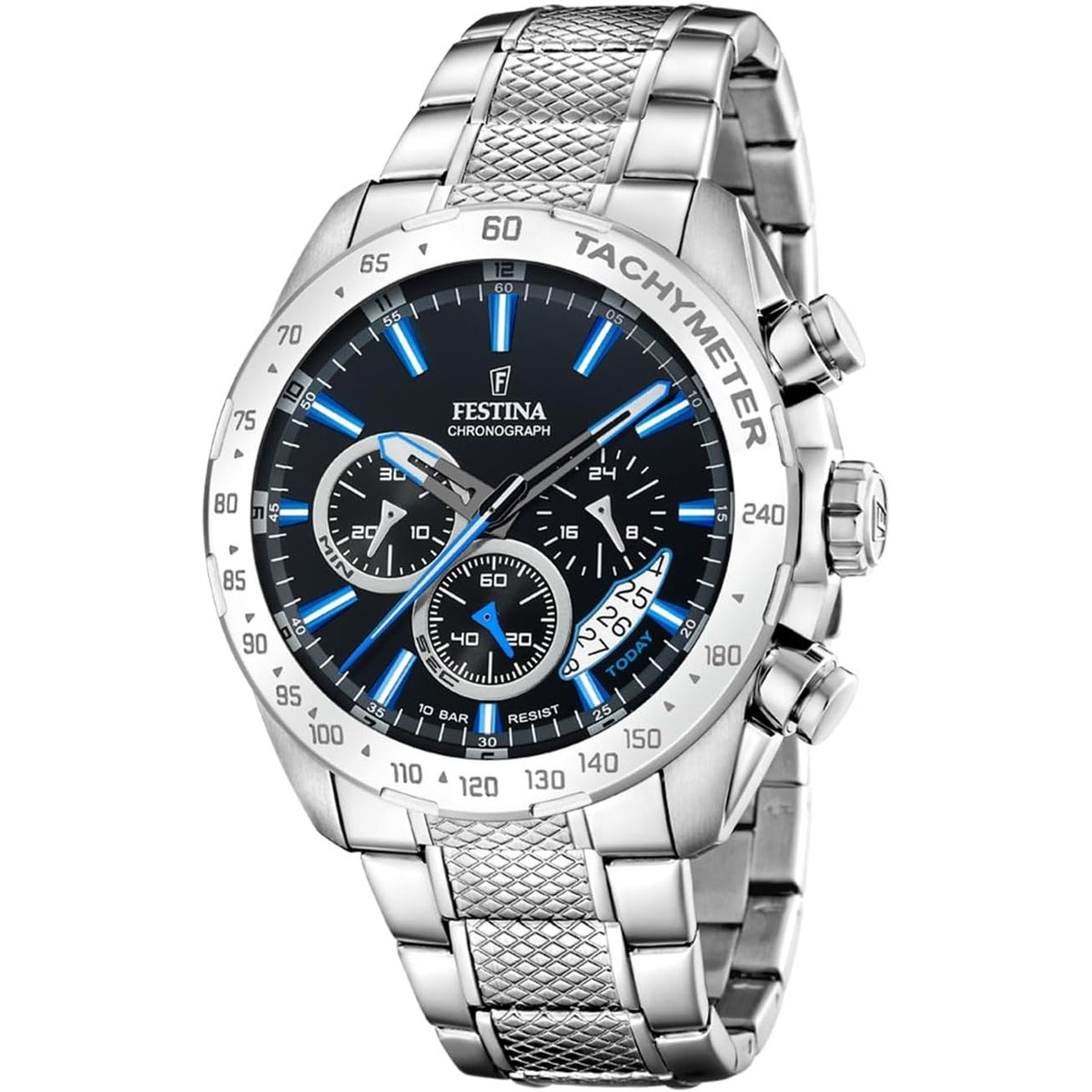 308596 - FESTINA Orë analoge për meshkuj prej çeliku inox 316L, ngjyrë argjendi F20668/6