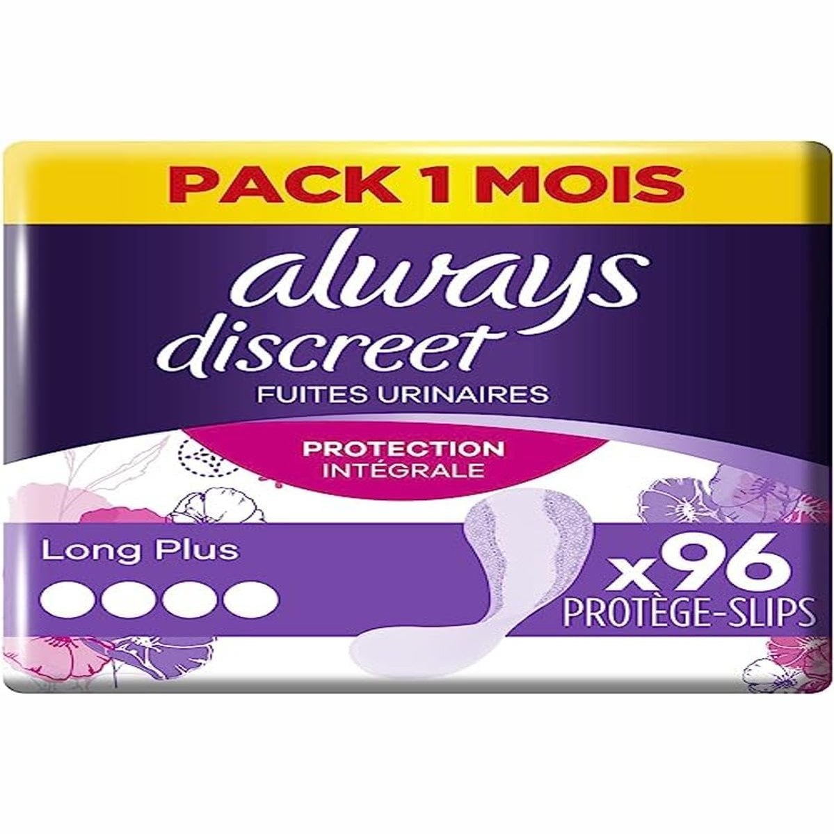 321682 - ALWAYS - Pako për Inkontinencën e Ushit Discreet Protège-Slips për Femme Long Plus x96, 1 muaj