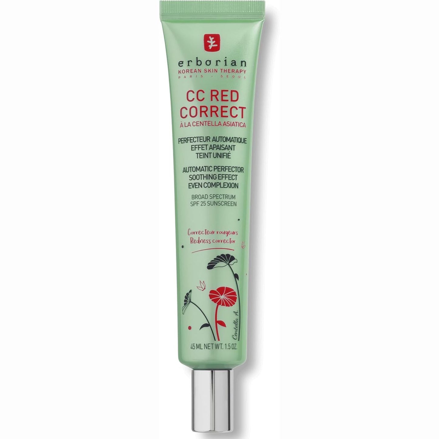 275093 - ERBORIAN CC Red Correct - Krem kundër skuqjes me Centella Asiatica, SPF 25, 45 ml