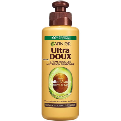 322136 - GARNIER Ultra Doux Balsam pa shpëlarje për flokë kaçurrela me avokado dhe gjalpë shea 200ml