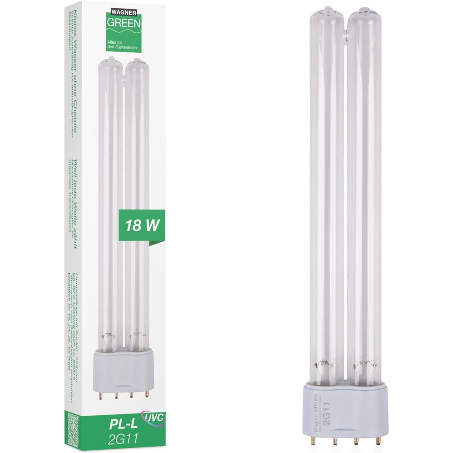 252989 - WAGNER Llambë zëvendësuese Green UVC 2G11 PL-L për filtrin e pellgut, 36 vat