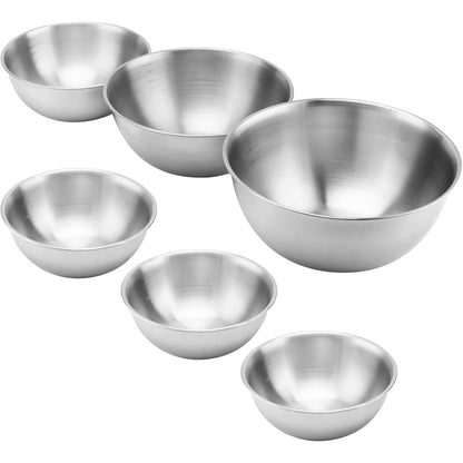 215221 - HEIYUET Set tasash metalikë me 6 pjesë, çelik inox në 4 madhësi: 800ml, 1200ml, 1800ml, 2200ml