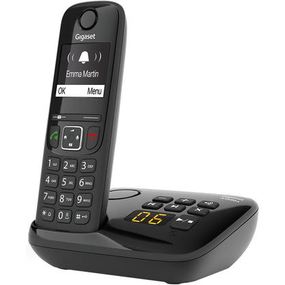 276449 - GIGASET AS690A - Telefon DECT pa tel me sekretari - ekran i madh me kontrast të lartë - profile tingulli të rregullueshme - funksion pa duar - mbrojtje nga thirrjet, i zi