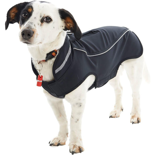 195440 - KRUUSE Xhakete Softshell Buster për Qen, Piper i Zi, Madhësi Mesatare, e Butë, e Ujëmbledhëse, e Erëmbledhëse, e Rregullueshme