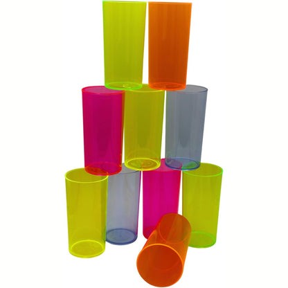 241470 - Dysheme UV - 10 Gota të Gjata Fluoreshente, 29 cl, Plastikë e Fortë, 5 Ngjyra, Gotë e Ripërdorshme
