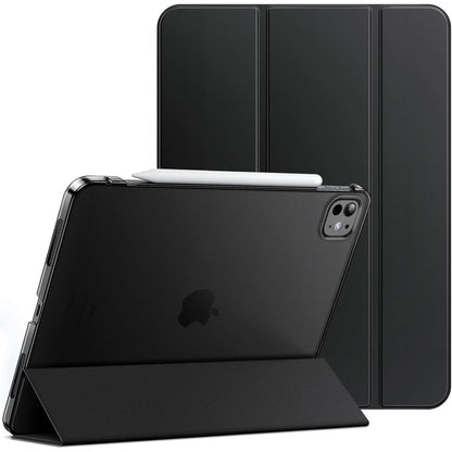 296142 - JETech Mbështjellës për iPad Pro 11 inç M5/M4 2025/2024, mbështetje e hollë, mbulesë e fortë, mbështjellës inteligjent me zgjim/gjumë automatik, E zezë