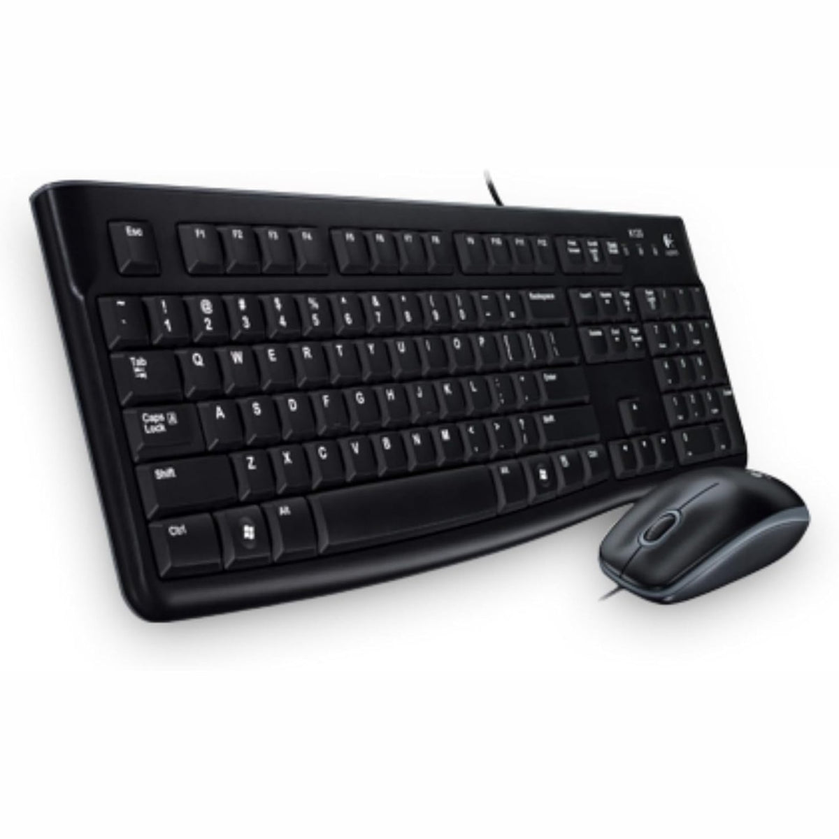 295250 - LOGITECH Kombinim tastiere dhe mausi MK120, madhësi standarde, maus optik me tela, lidhje USB Plug and Play, PC/Laptop, tastierë çeke/sllovake - e zezë (QWERTY)