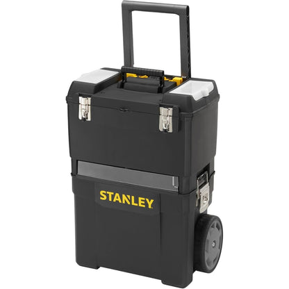 208538 - STANLEY Rolling Workshop, dy Kutite Veglash të Përdorshme Veçmas, prej Plastike të Fortë, me Rrota të Mëdha për Punë të Rëndë, me Brava Metalike dhe Organizues në Kapak, Modeli 1-93-968