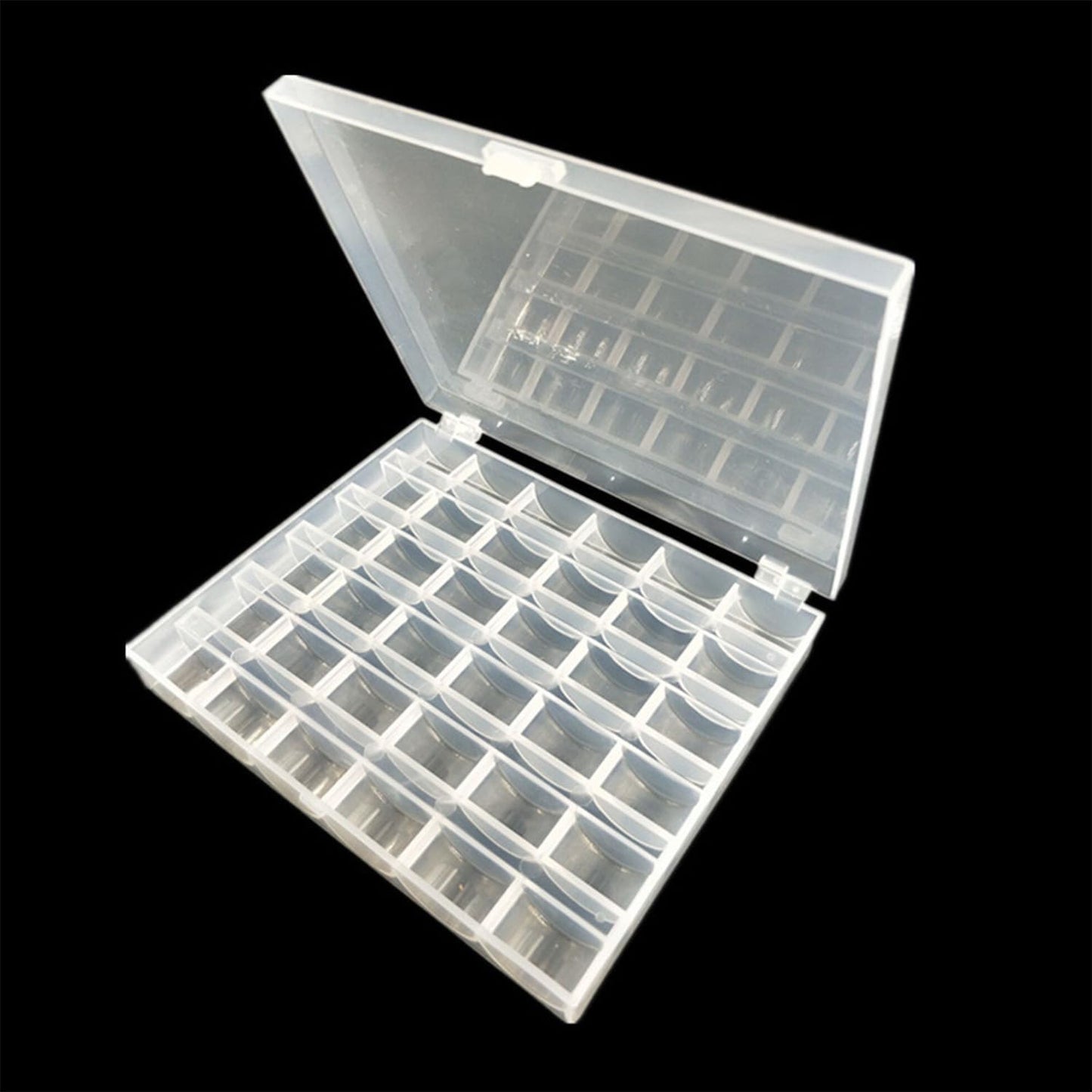 248942 - KUTI BOBINE 36 VENDESH, ORGANIZUES TRANSPARENT BOSH ME FIJE QËNDISJEJE, KUTI QEPJEJE, KOMPLET UDHËTIMI PËR TË RRIJTUR, RUJTJE BOBINE PAMBUKU, MBRITËRINË E BASHKUAR, PA BOBINA PËR MAKINË QEPËSE (TRANSPARENTE)