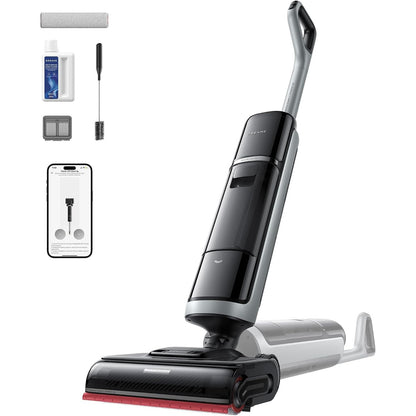 292010 - DREAME Pastrues dyshemeje me nxehtësi H15 Pro, larje 85°C, krah robotik AI pa boshllëqe, RGB, thithje 22,000 Pa, pa ngatërresa, larje me furçë 100°C, tharje 5 minutash në 90°C, navigim dhe aplikacion