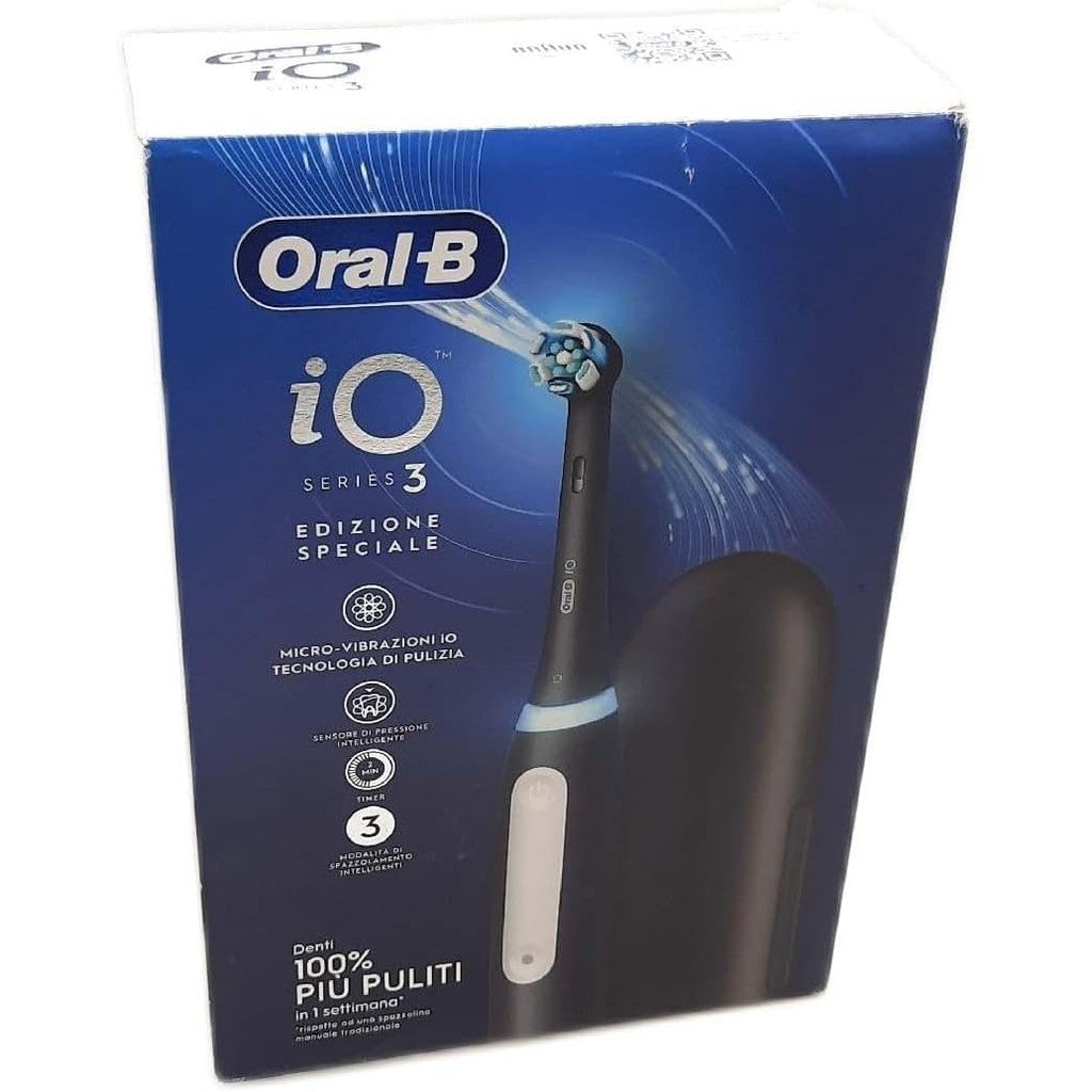 335816 - ORAL-B Furçë dhëmbësh elektrike iO 3, 1 kokë furçe, kuti, pastë dhëmbësh, e zezë