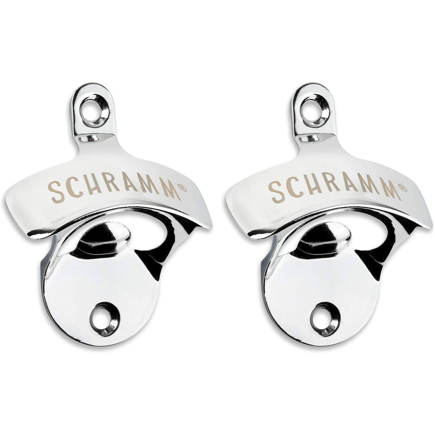 211677 - SCHRAMM® - Seti i Hapësëve të Shishesë me 2 Pjesë, Mbajtëse Shishe Birre për Montim në Mur, Hapëse Shishe në Mur, Përshtatshëm për Shishe Birre dhe Pije të Gazuara, Pako me 2 Copë