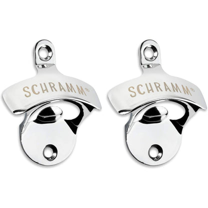 211677 - SCHRAMM® - Seti i Hapësëve të Shishesë me 2 Pjesë, Mbajtëse Shishe Birre për Montim në Mur, Hapëse Shishe në Mur, Përshtatshëm për Shishe Birre dhe Pije të Gazuara, Pako me 2 Copë