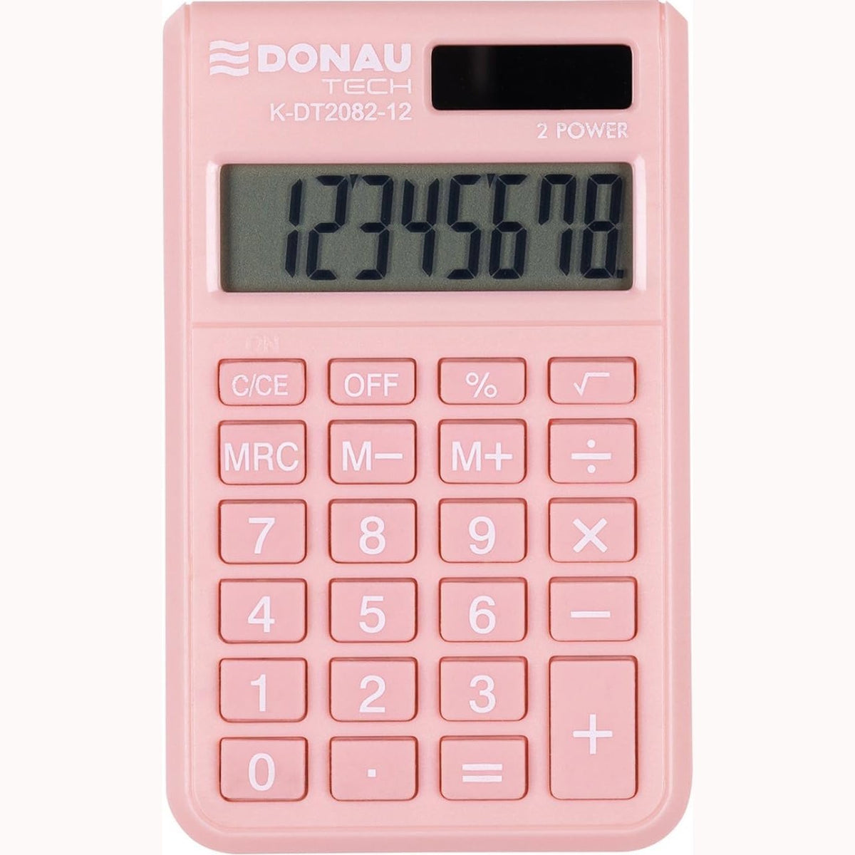 310745 - DONAU Kalkulator Xhepi TECH, Funksion Rrënje Katrore, 8 Shifra, 9.7 x 6 x 1 cm, Morela - Rozë, Ekran 8 Shifrash, Energji Diellore të Dyfishtë, Funksionon me Bateri