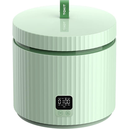 162265 - TOKIT - Tenxhere Orizi 1.5L Pro Mini me Ekran Multifunksional dhe Butona me Prekje, Kapacitet për 1-3 Persona, Veshje Qeramike Jo-Ngjitëse, E Gjelbër