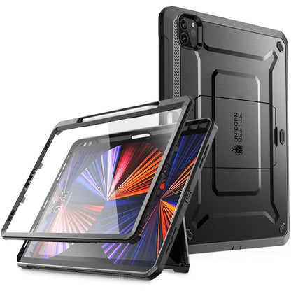 299547 - SUPCASE Mbrojtëse për iPad Pro 12.9" (2021/2020) Gjenerata e 5-të/4-t, Mbrojtje e plotë me mbrojtës të ekranit dhe mbështetëse, e zezë