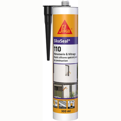 289220 - SIKA Ngjitës silikoni për ndërtim - SikaSeal-110 Joinery & Glazing i zi - Kapacitet: 300 ml, Përdorim: Jashtë dhe brenda
