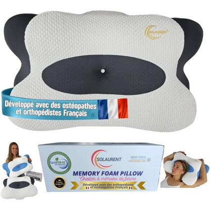 213296 - SOLAURENT Jastëk cervikal ergonomik - Ortopedik - Shkumë memorie - Oeko-Tex - Certi-Pur - Të gjitha pozicionet