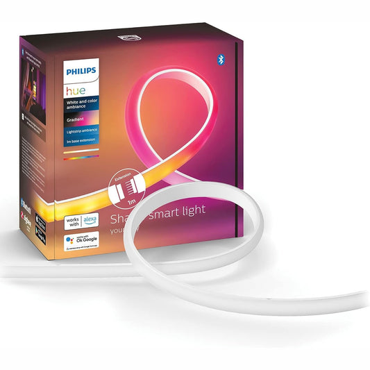 183137 - PHILIPS Hue - Zgjatues shiriti ndriçues Gradient White & Color Ambiance, 1m, shirit LED i errësueshëm, me 16 milionë ngjyra dhe kontroll inteligjent të dritës nëpërmjet zërit ose aplikacionit