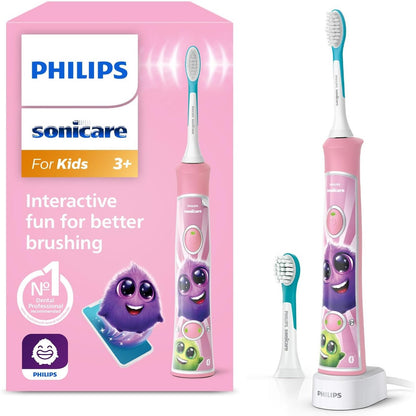 289673 - PHILIPS Sonicare For Kids HX6352/42, furçë dhëmbësh elektrike sonike me aplikacion, për fëmijë 3 vjeç e lart, me SmartTimer dhe QuadPacer, ngjyrë rozë