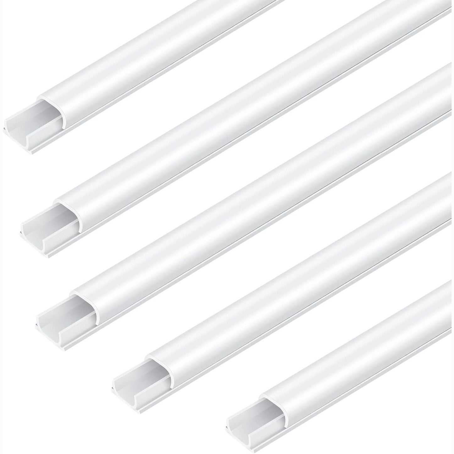 269321 - Bolatus 10 copë tuba kabllosh, Mini Trunking Cord Hider për të fshehur telat, kabllo vetëngjitëse për montim në mur, i bardhë 40cm x 12mm x 8mm