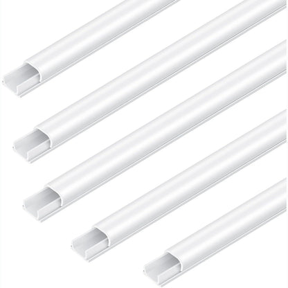 269321 - Bolatus 10 copë tuba kabllosh, Mini Trunking Cord Hider për të fshehur telat, kabllo vetëngjitëse për montim në mur, i bardhë 40cm x 12mm x 8mm