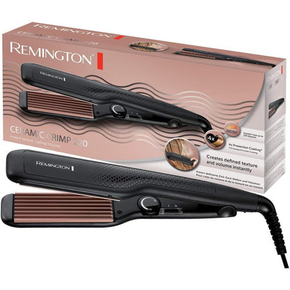 316108 - REMINGTON Hekur për prerje flokësh S3580, pllaka qeramike turmaline, temperaturë e rregullueshme 150-220°C, dizajn zigzag
