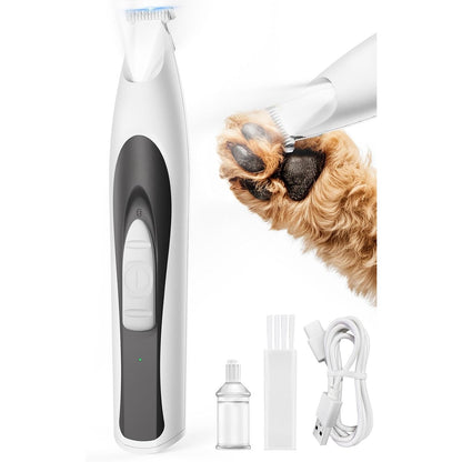 302311 - ONEISALL Makinë prerëse putrash për qen me dritë LED, makinë prerëse e qetë, Paw Trim Pro, e rikarikueshme për putrat, sytë, veshët dhe fytyrën