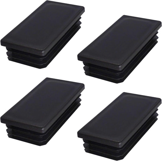 203025 - SKIR'CO (4 copë) Kapakë Fundi Drejtkëndëshe Plastike 40 x 80 mm, Kapakë Futje Tubi, për Shtyllat e Gardhit, Ngjyra e Zezë RAL 9005