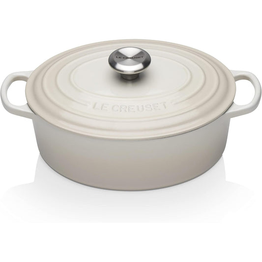 195010 - LE CREUSET - Enë Pjekjeje prej Gize të Emaluar, Signature Oval, 27cm, Kapacitet 4.1L, Peshë 4.425kg, Ngjyra Marengë, Kod 21178277164430
