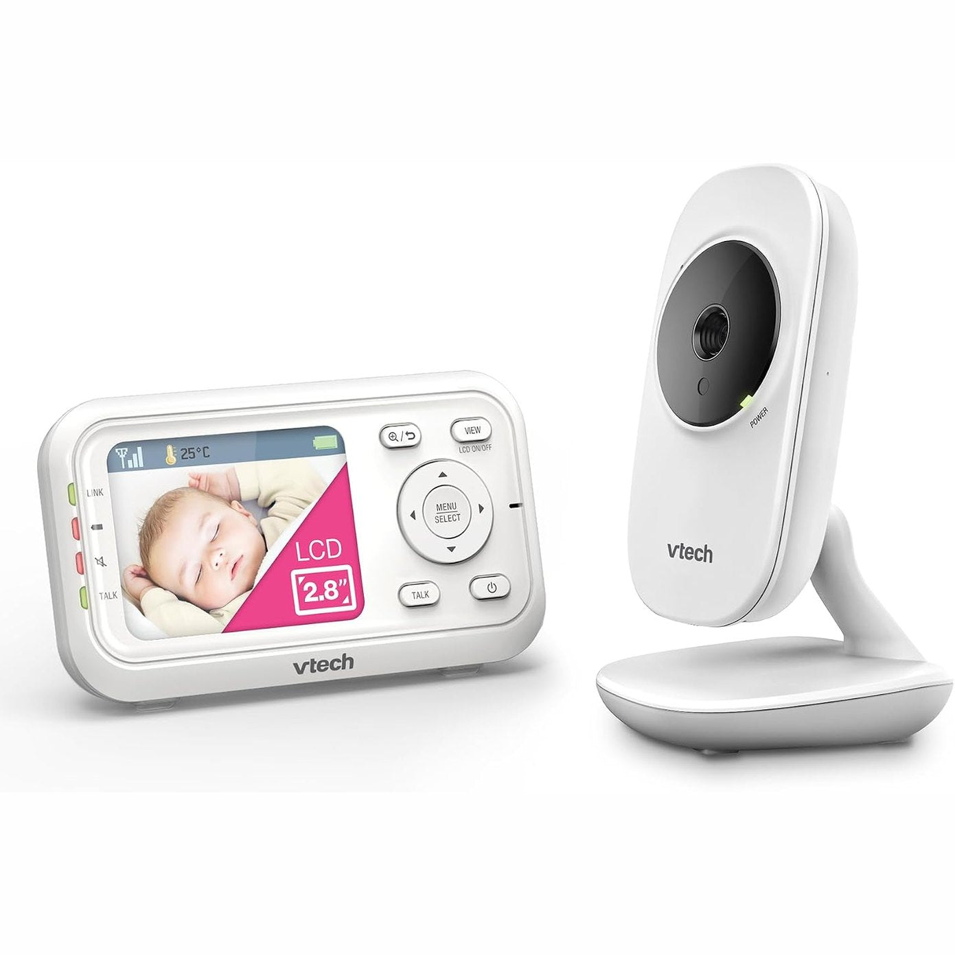 292272 - VTECH Monitor për bebe VM3255 - Monitor video me kamerë të lëvizshme, ekran LCD 2.8", zë i qartë, bisedë dypalëshe, ninulla, shikim natën