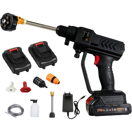 163594 - SHKALACAR Lavatrice Portatile me Presion 60 Bar dhe 300W, me Bateri të Rikarikueshme, Grykë 5-në-1, e Përshtatshme për Pastrim dhe Lotim Makinash dhe Dyshemeje