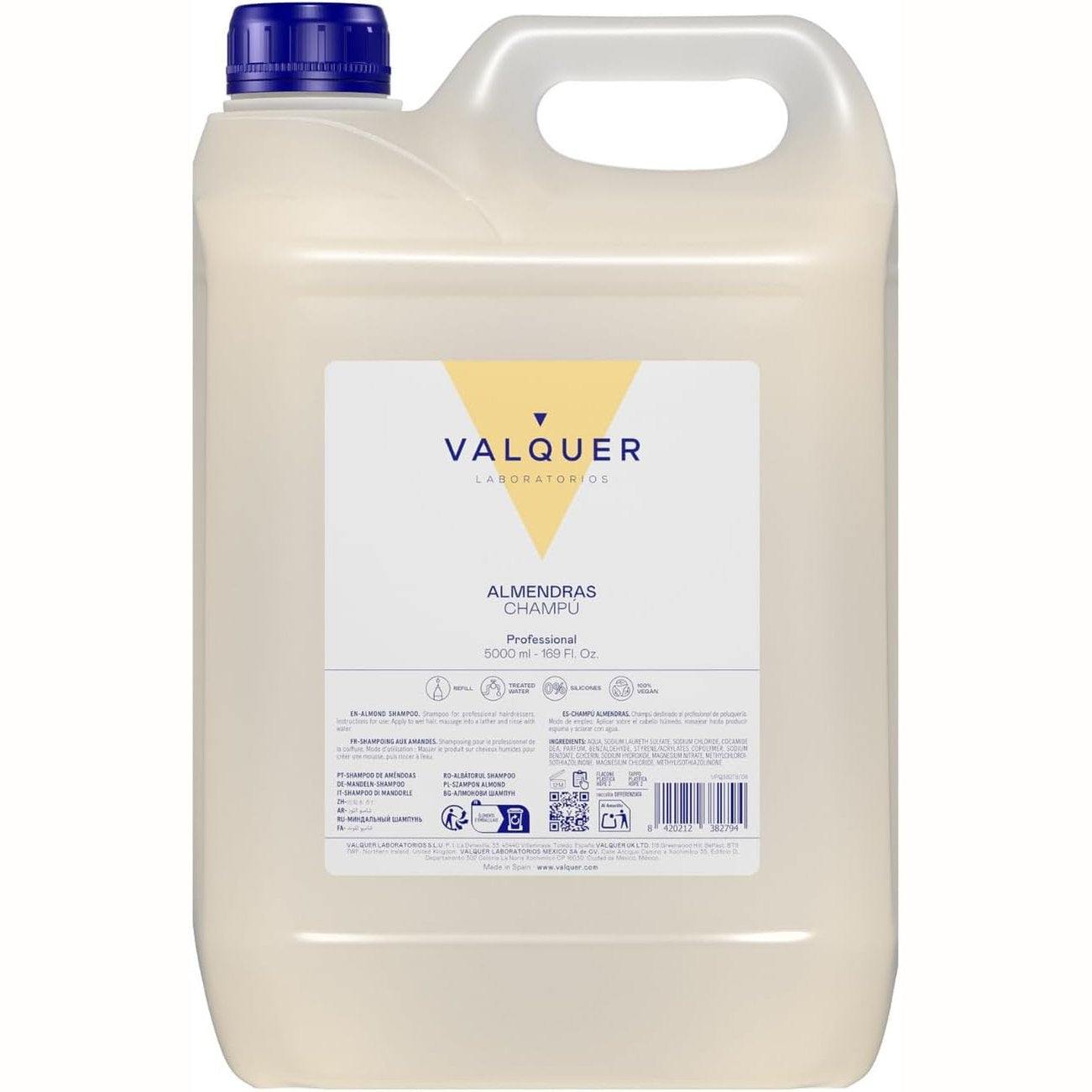 316928 - VALQUER Shampo me bajame 5L, Forcon dhe mbron flokët, Formulë vegane, pa silikon