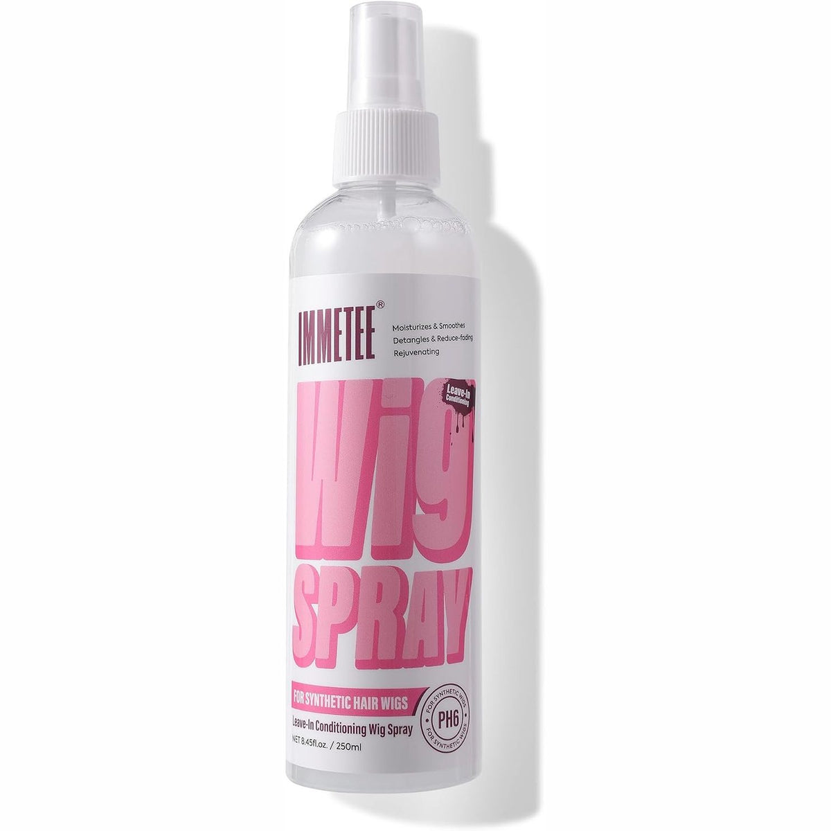 307875 - IMMETEE Llak flokësh pa shpëlarje, 250 ml, për paruke të bëra nga qime njerëzore dhe sintetike, PH5 PH6, i lehtë për t’u krehur, shton shkëlqim dhe freski