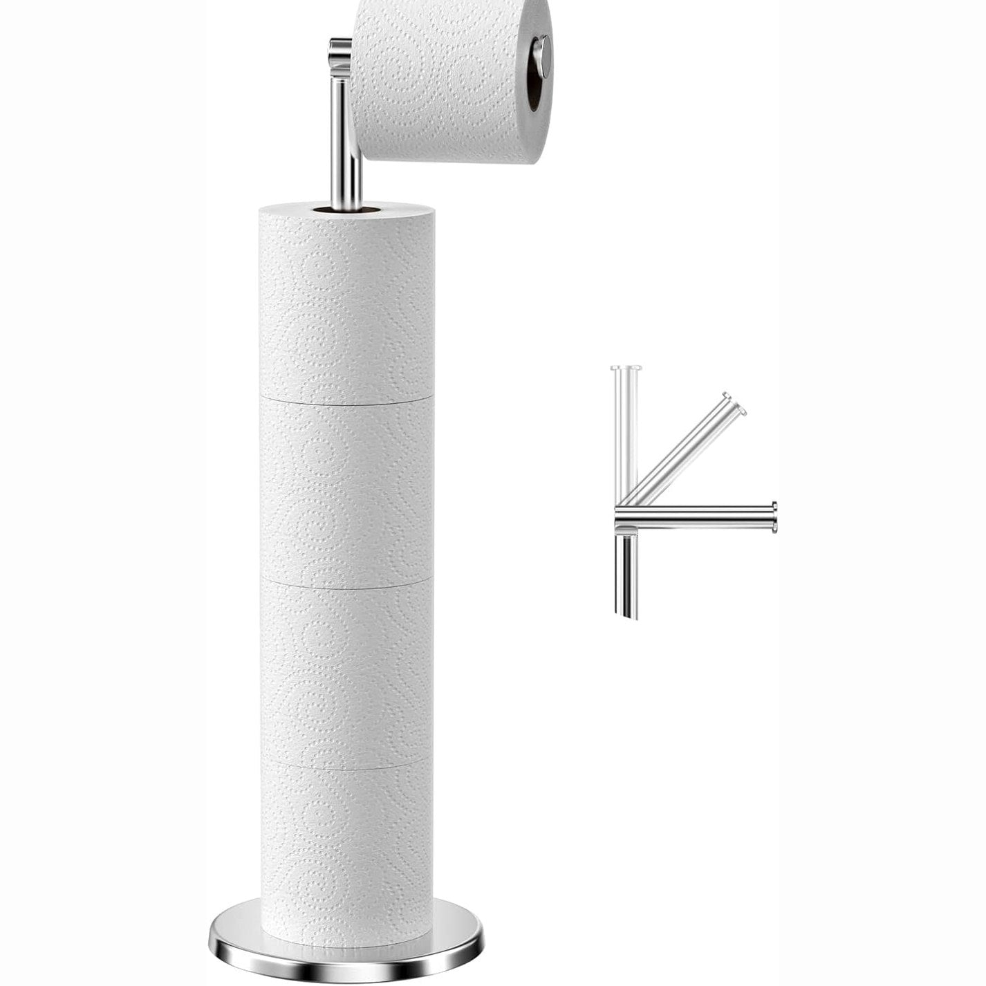 258008 - NEWPOP Mbajtëse letre higjienike e pavarur prej çeliku inox, pa shpim, argjend