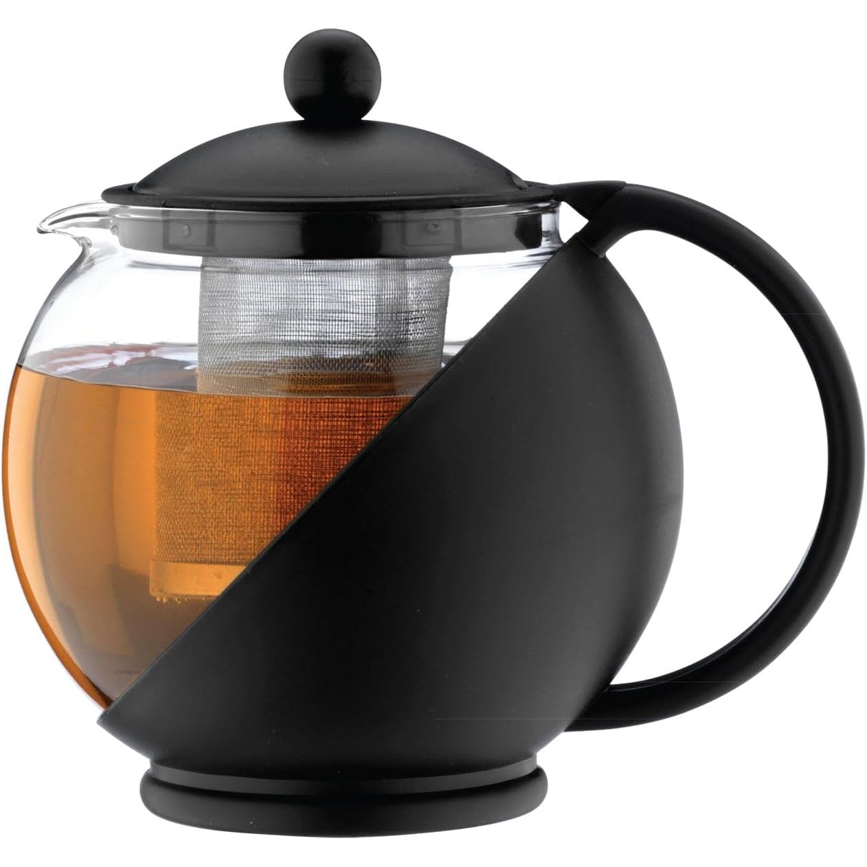 253398 - CAFÉ OLÉ Grunwerg Çajnik i Rrumbullakët, Qelqi, i Zi, 1.20 Litra, 1200ml