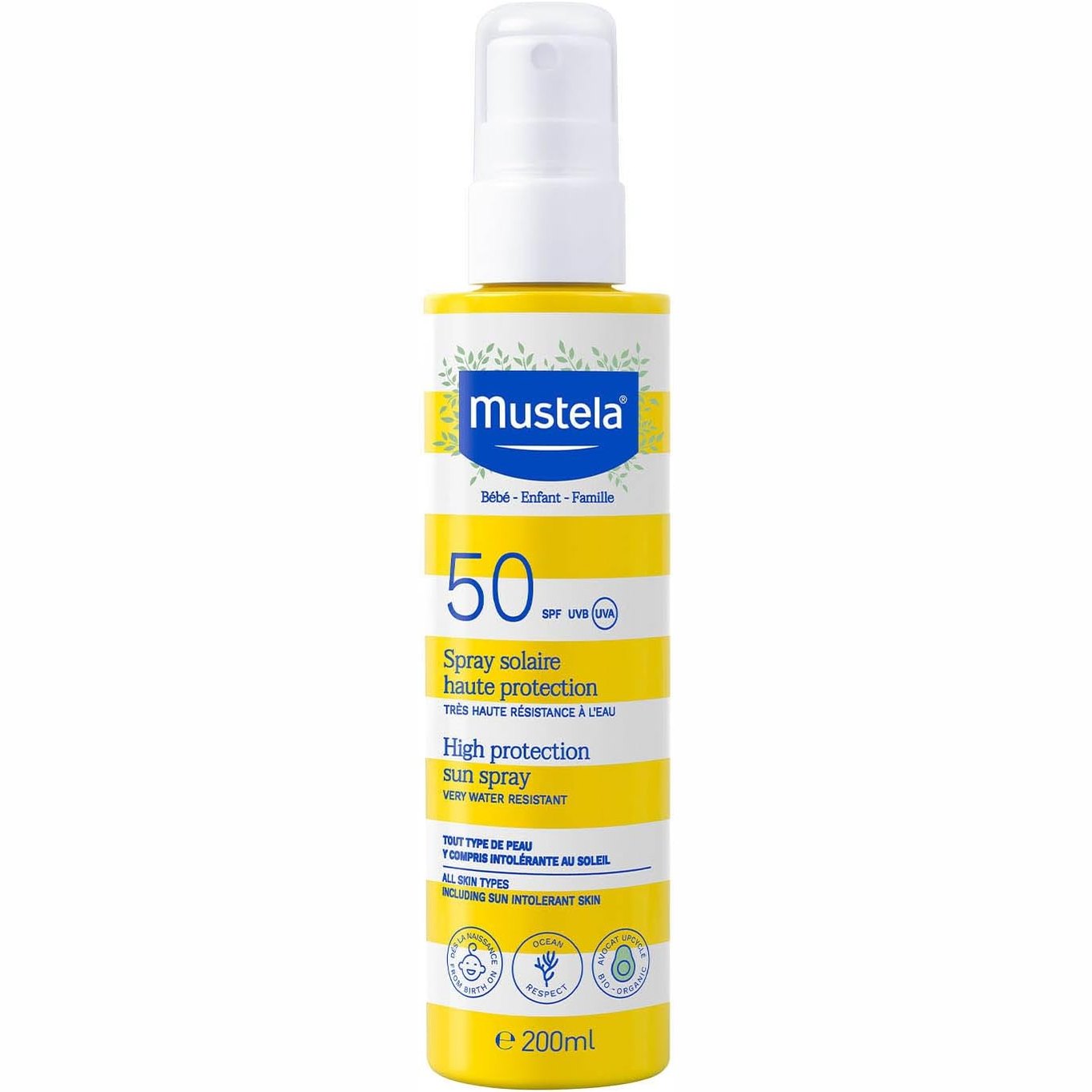 289788 - MUSTELA Mustela High Protection Family Sunscreen Spray SPF 50 për Fytyrën dhe Trupin, 200ml