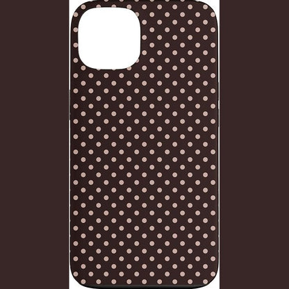 276852 - Mbrojtëse për iPhone 13, ngjyrë kafe me pika, model klasik, ngjyrë boho
