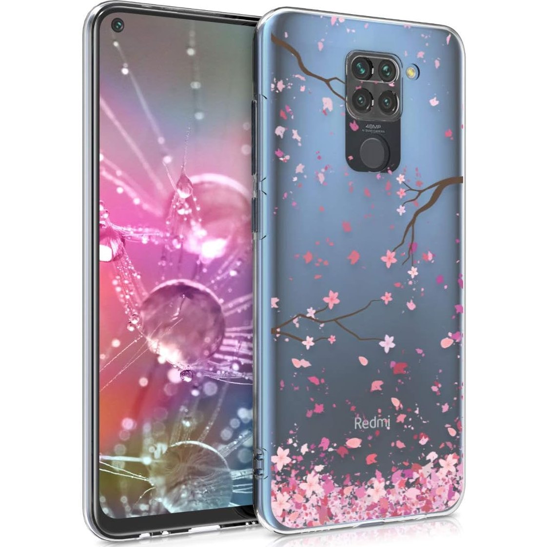 190527 - KWMOBILE Mbrojtëse për Telefon Kompatibile me XIAOMI Redmi Note 9, Materiali TPU i Butë, Ngjyrat: Rozë e Çelët, Kafe e Errët dhe Transparente